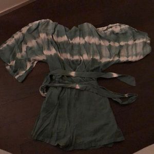 V neck tie dye romper
